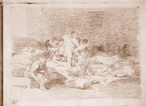 Os Desastres da Guerra : E eles também (desenho preparatório de Francisco de Goya