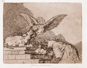 Os Desastres da Guerra : Cat Pantomime (gravura a partir do desenho preparatório de Francisco de Goya