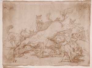 Os Desastres da Guerra : Ele defende bem (desenho preparatório de Francisco de Goya