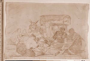 Os Desastres da Guerra: devoção estranha (desenho preparatório de Francisco de Goya