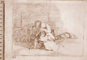 Os Desastres de Guerra : Não chegam a tempo (desenho preparatório de Francisco de Goya