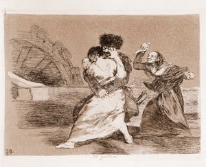 Os Desastres da Guerra : Eles não querem (gravura a partir de um desenho preparatório de Francisco de Goya