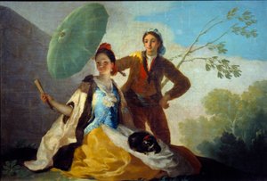A Pintura Parasol de Francisco de Goya (1746-1828) Século XVIII Museu do Prado de Madrid de Francisco de Goya