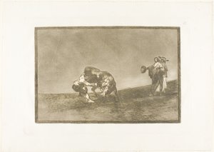 O mesmo homem joga um touro no ringue em Madrid, placa 16 de The Art of Bullfighting de Francisco Jose de Goya y Lucientes
