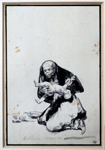 A mulher errada Cena da Antropofagia, uma bruxa tem um filho. Lavagem cinzenta por Francisco Goya y Lucientes (1746-1828) Sol. 0,21x0,14 m Paris, musee du Louvre de Francisco de Goya