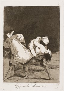 Eles a levaram !, placa oito de Los Caprichos, 1797-99 de Francisco de Goya