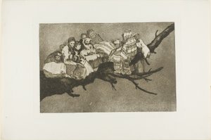 Ir entre os ramos, ou seja, falar com o chapéu, prato três de Los Proverbios de Francisco Jose de Goya y Lucientes