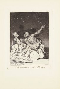 Quando o dia raiar estaremos de folga (Si amanece; nos vamos) Placa 71 de: Los Caprichos de Francisco Jose de Goya y Lucientes