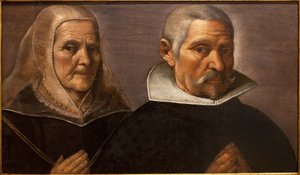 Retrato de um casal em idade de rezar. Pintura de Francisco Pacheco (1564-1644), cerca de 1630. Museu de Belas Artes de Sevilha, Espanha.