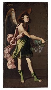 Uma alegoria da Eucaristia: um anjo com uvas de Francisco Polanco
