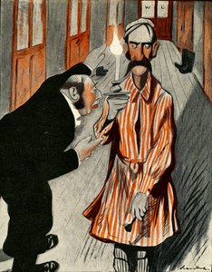 Um inglês rabugento sendo assistido por um funcionário em um hotel francês, 1903