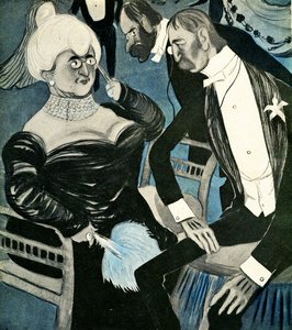 Um homem inglês que pede a uma mulher francesa para dançar, 1905.