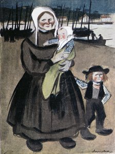 The Famine in Brittany, ilustração de uma edição especial de &39;La Vie en Rose&39; produzida para beneficiar Bretons, 1903
