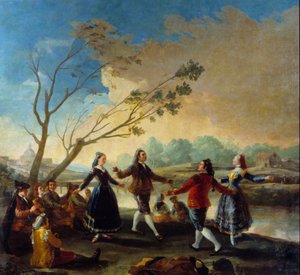 Bola na borda do Manzanares. Pintura de Francisco De Goya (1746-1828) de Francisco de Goya