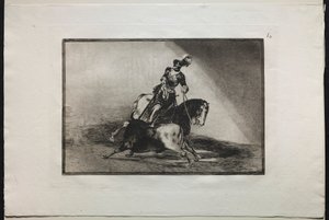 Touradas: Carlos V lanceando um touro, 1876. de Francisco de Goya