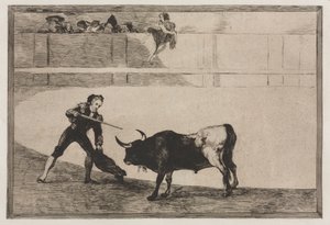 Touradas: Pedro Romeo matando o touro parado de Francisco de Goya