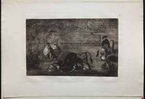 Touradas: The Dog Let Loose on the Bull, 1876. de Francisco de Goya