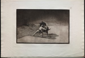 Touradas: O Famoso Martincho Coloca as Banderillas Jogando o Touro com o Movimento do Seu Corpo de Francisco de Goya