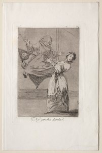Caprichos: Não grite estúpido de Francisco de Goya