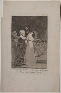 Caprichos: Eles dizem sim e dão a mão ao primeiro que chega.. de Francisco de Goya