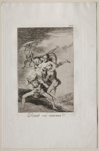 Caprichos: Para onde vai a mãe? de Francisco de Goya