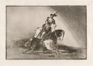 Charles V. lançando um touro na praça de Valladolid (Charles V lançando um touro no ringue em Valladolid) de Francisco de Goya