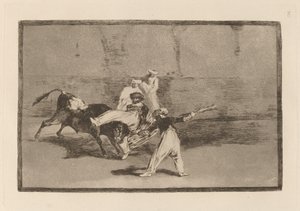 Cogida de un moro permanecer en la plaza (A Moor Caught by the Bull in the Ring) de Francisco de Goya