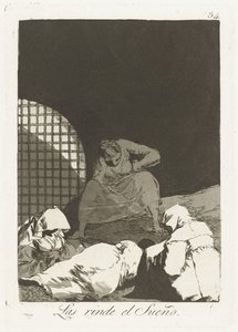 Sobrevale de batida de porta O Sonho os renderiza (título no objeto) Los Caprichos (título da série) de Francisco de Goya