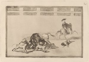 Echan perros al toro (Eles soltam cães no touro) de Francisco de Goya