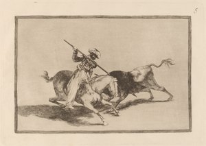 O espirituosa Moor Gazul é o primeiro a lançar touros em ordem (The Spirited Moor Gazul é o primeiro a lançar touros de acordo com as regras) de Francisco de Goya