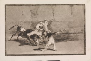 Um mouro capturado pelo touro na arena de Francisco de Goya