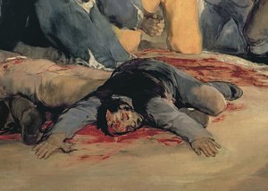 Execução dos Defensores de Madri, 3 de maio de 1808, 1814 óleo sobre tela detalhe de 507 de Francisco de Goya