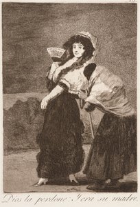 Pelo amor de Deus: E era a mãe dela (Dios la perdone: y era su madre), da série «Los Caprichos» de Francisco de Goya