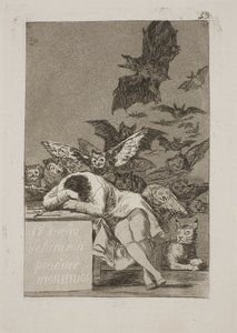 O sono da razão gera monstros de Francisco de Goya