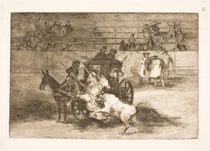 Batalha de uma carruagem puxada por dois burros de Francisco de Goya