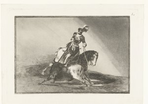 Imperador Carlos V lutando contra um touro Carlos V. lanceando um tour na praça de Valladolid Tourada (título da série) La Tauromaquia (título da série) de Francisco de Goya