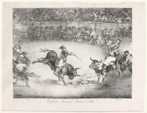 [Les Taureaux de Bordeaux: O famoso americano Mariano Ceballos] de Francisco de Goya