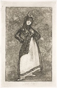 Maja contra um fundo de demônios de Francisco de Goya