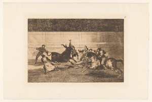 O homem lançava no corno do touro
Mort de Pepe Illo
Tourada (título da série)
La Taureaumachie (título da série)
La Tauromaquia (título da série) de Francisco de Goya