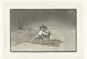 Martincho em luta com um touro
El famoso Martincho poniendo banderillas al quiebro
Tourada (título da série)
La Tauromaquia (título da série) de Francisco de Goya