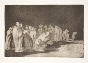 Os homens em sacos (Há algo escondido debaixo da serapilheira / você não pode julgar um homem por suas roupas) de Francisco de Goya