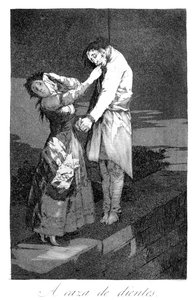 Fora caçando dentes, 1799 de Francisco de Goya