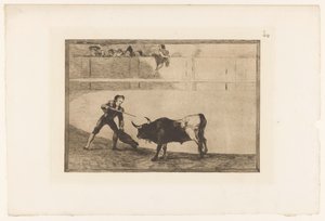 Pedro Romera Martínez doodt een stier
Pedro Romero a matar um touro de pé
Stierengevechten (título da série)
La Taureaumachie (título da série)
La Tauromaquia (título da série) de Francisco de Goya