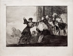Pobre insensatez da série Los Disparates Follies, 1815-1819 de Francisco de Goya