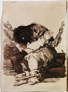 Cadeia de prisioneiros sentados. (Desenho preparatório de Francisco de Goya