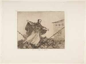 Que se rompe la cuerda (Que se parta o cordão), Placa 77 de Los Desastres de la Guerra (Os Desastres da Guerra), depois de 1814-15, publicada em 1863 (gravura, aquatint ou lavis & drypoint) de Francisco de Goya