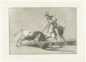 Rodrigo Díaz de Vivar verwondt een stier
El Cid Campeador a lançar outro touro
Stierenvechten (título da série)
Tourada (título da série) de Francisco de Goya