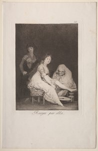 Caprichos: ela ora por ela de Francisco de Goya