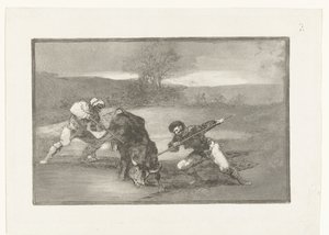 Stierenjacht te voet
Outra forma de caçar a pé
Stierenvechten (título da série)
La Tauromaquia (título da série) de Francisco de Goya