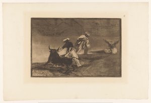 Toureiros em uma arena Capean otro encerrado Touradas (título da série) La Taureaumachie (título da série) La Tauromaquia (título da série) de Francisco de Goya